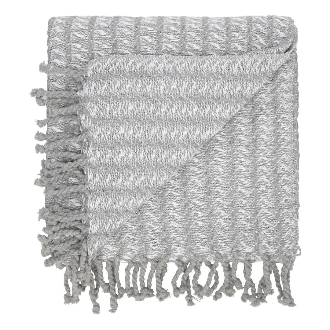Pläd med fransar i 100% bomull – 135 x 200 cm.