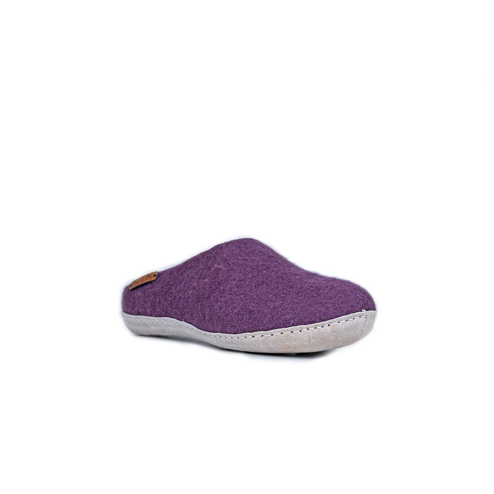 Ulltofflor (100% ren ull) - Modell Lila med mockasula
