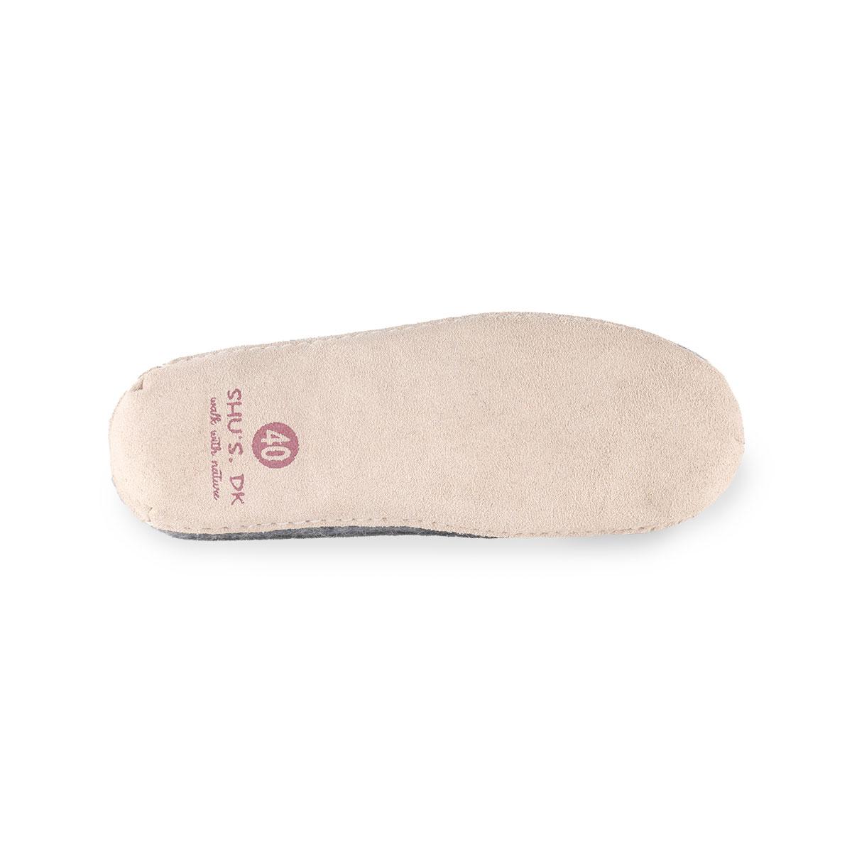 Ulltofflor (100% ren ull) - Modell Denim med mockasula