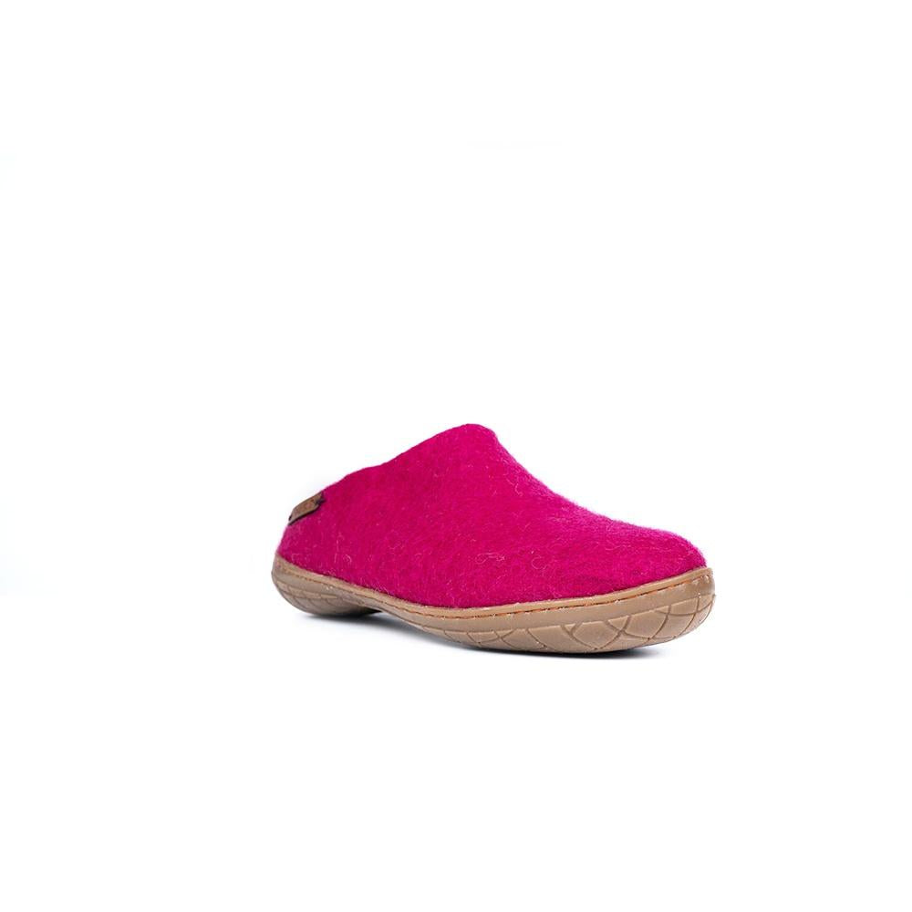 Ulltofflor (100% ren ull) - Modell Rosa med gummisula