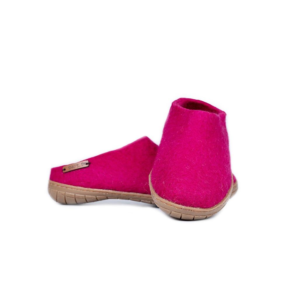 Ulltofflor (100% ren ull) - Modell Rosa med mockasula