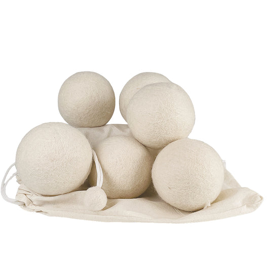 Torkbollar i 100% ren ull (6 st tvättbollar)