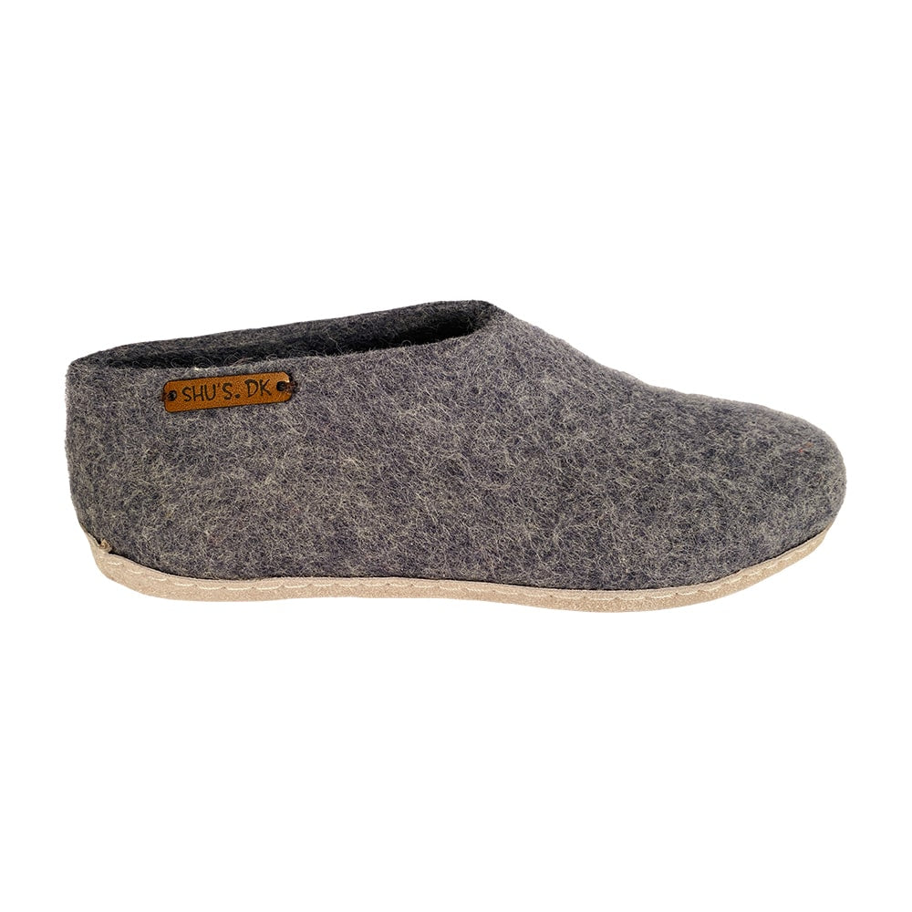 Ulltofflor (100% ren ull) - Modell Denim med mockasula