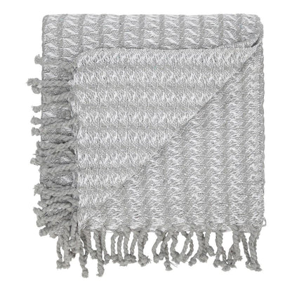 Pläd med fransar i 100% bomull – 135 x 200 cm.