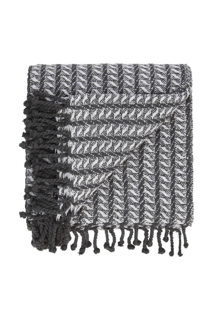 Plaid med frynser i 100% bomuld - 135 x 200 cm. fra Rugs’N’More