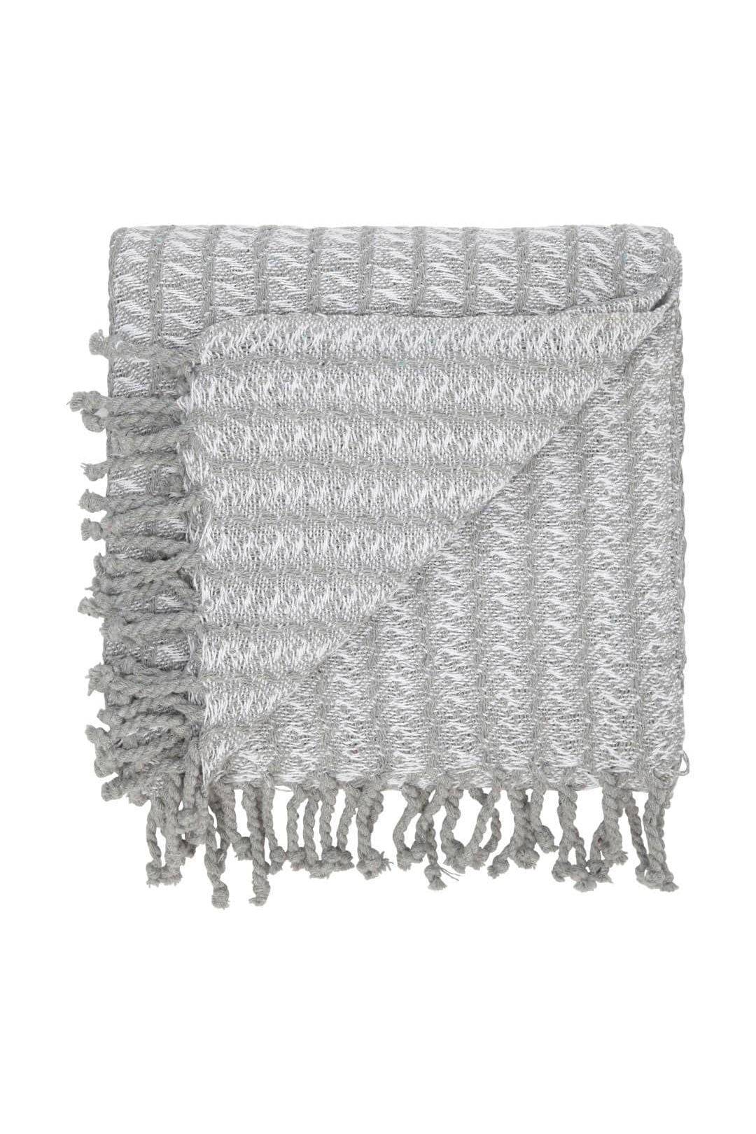 Plaid med frynser i 100% bomuld - 135 x 200 cm. fra Rugs’N’More