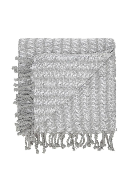 Plaid med frynser i 100% bomuld - 135 x 200 cm. fra Rugs’N’More