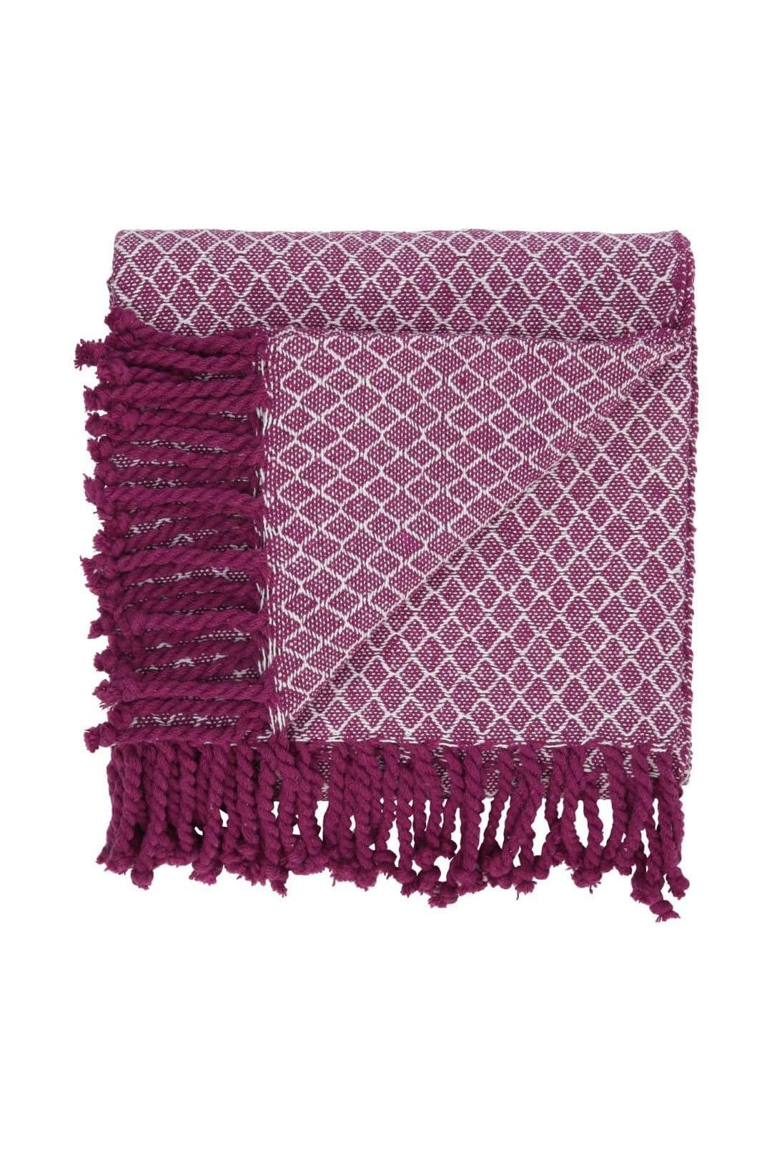 Plaid med frynser i 100% bomuld - 135 x 200 cm. fra Rugs’N’More