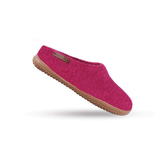 Ulltofflor (100% ren ull) - Modell Rosa med gummisula