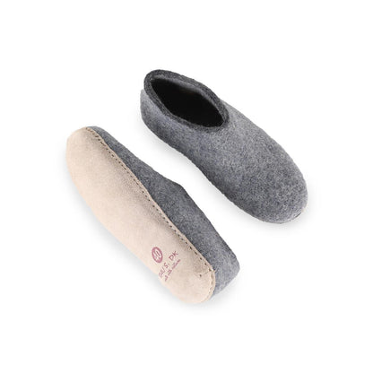 Ulltofflor (100% ren ull) - Modell Denim med mockasula
