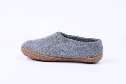 Ulltofflor (100% ren ull) - Modell Denim med gummisula