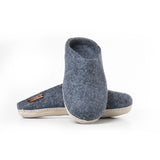 Ulltofflor (100% ren ull) - Modell Denim med mockasula