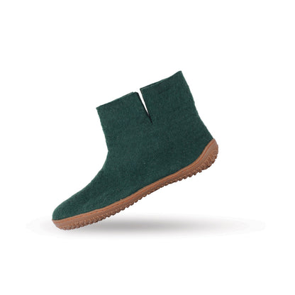 Ullstövlar (100% ren ull) Modell Grön med gummisula
