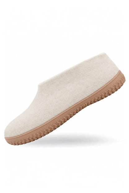 Ullskor (100% ren ull) - Modell Beige med gummisula