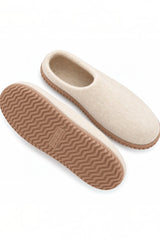 Ullskor (100% ren ull) - Modell Beige med gummisula