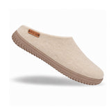 Ulltofflor (100% ren ull) - Modell Beige med gummisula