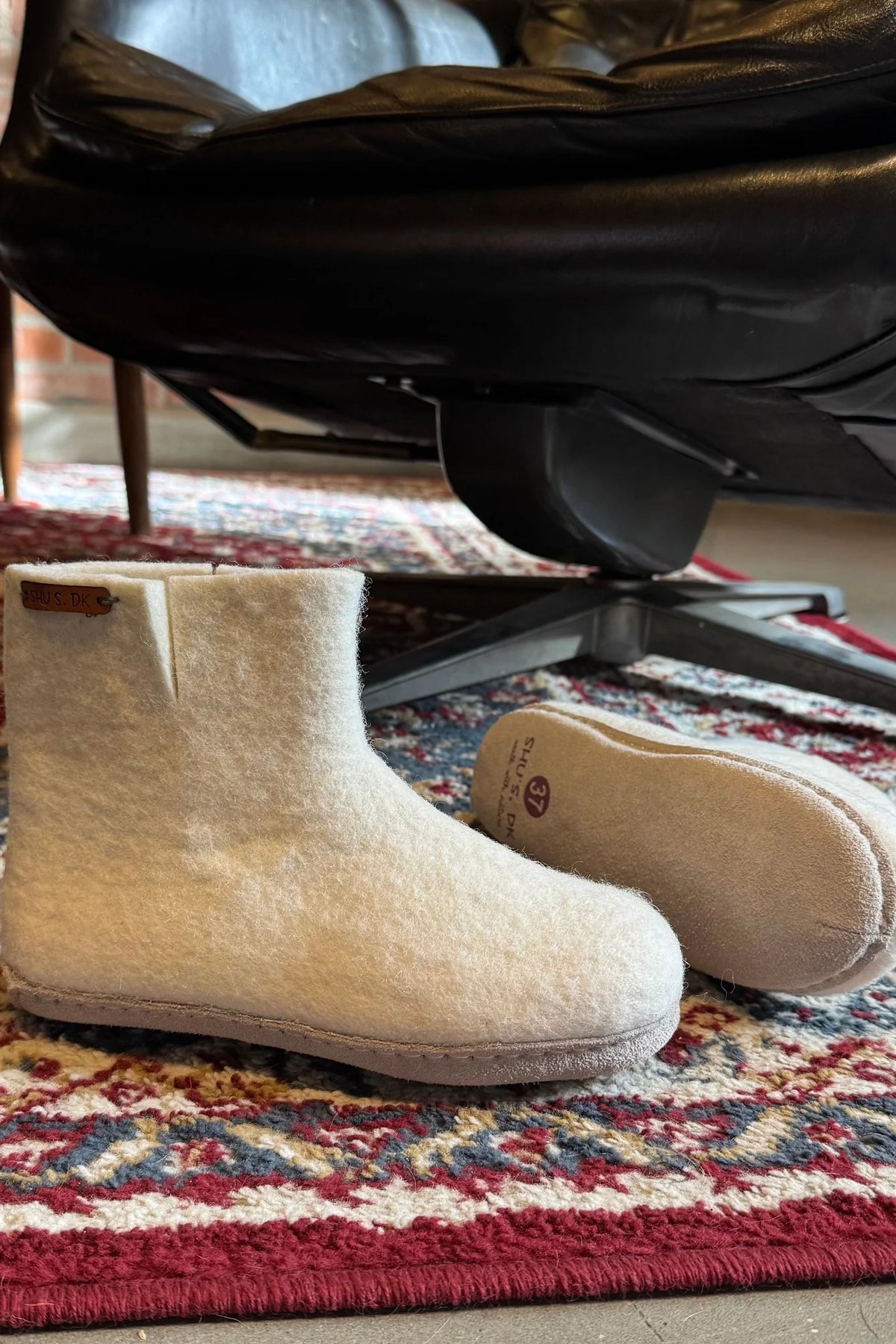 Ullstövlar (100% ren ull) - Modell Beige med mockasula