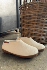 Ullskor (100% ren ull) - Modell Beige med gummisula