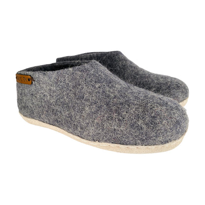Ulltofflor Barn (100% ren ull) - Modell Denim med mockasula