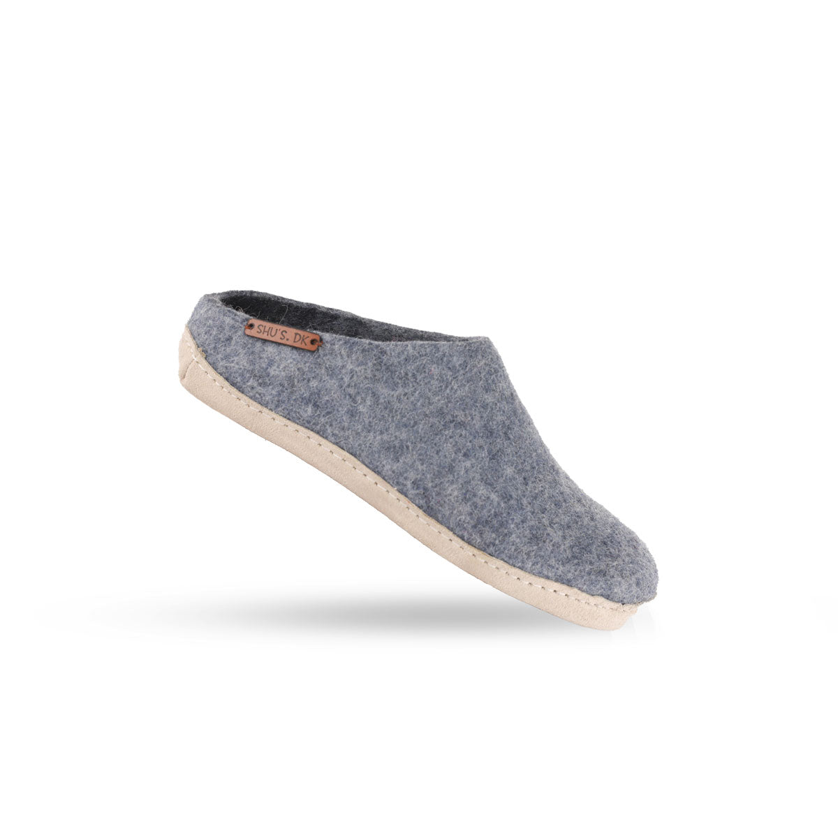 Ulltofflor (100% ren ull) - Modell Denim med mockasula