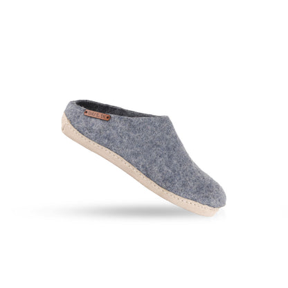 Ulltofflor (100% ren ull) - Modell Denim med mockasula