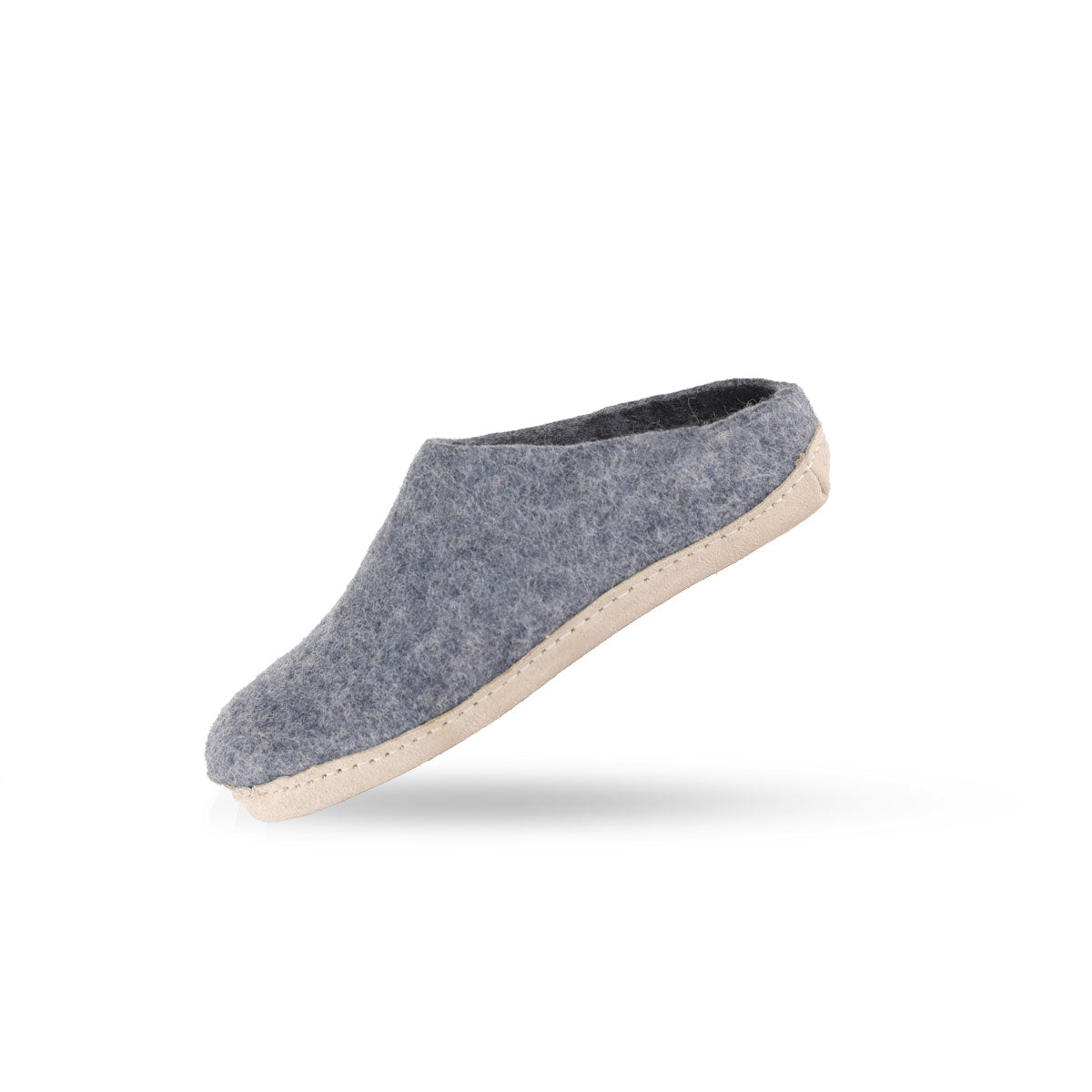 Ulltofflor (100% ren ull) - Modell Denim med mockasula