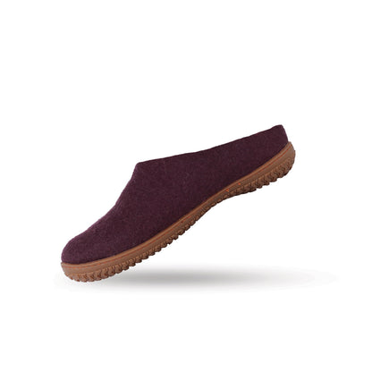 Ulltofflor (100% ren ull) - Modell Lila med gummisula
