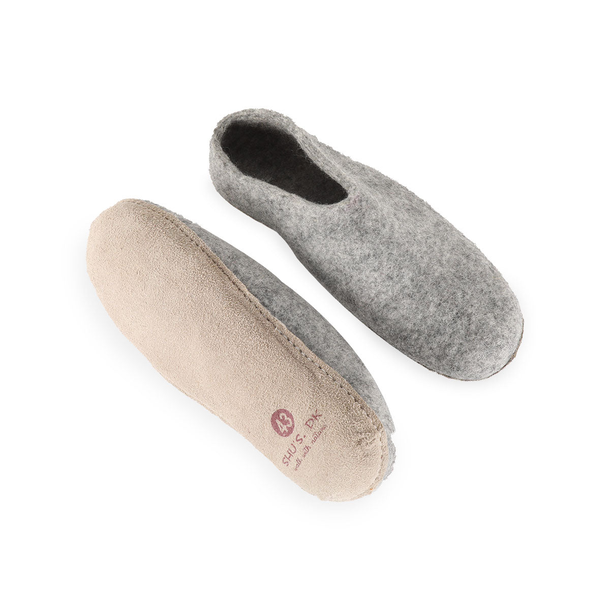 Ulltofflor (100% ren ull) - Modell Denim med mockasula