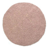 Bollmatta, handgjord i 100% ren ull dammig rosa