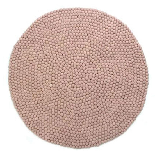 Bollmatta, handgjord i 100% ren ull dammig rosa