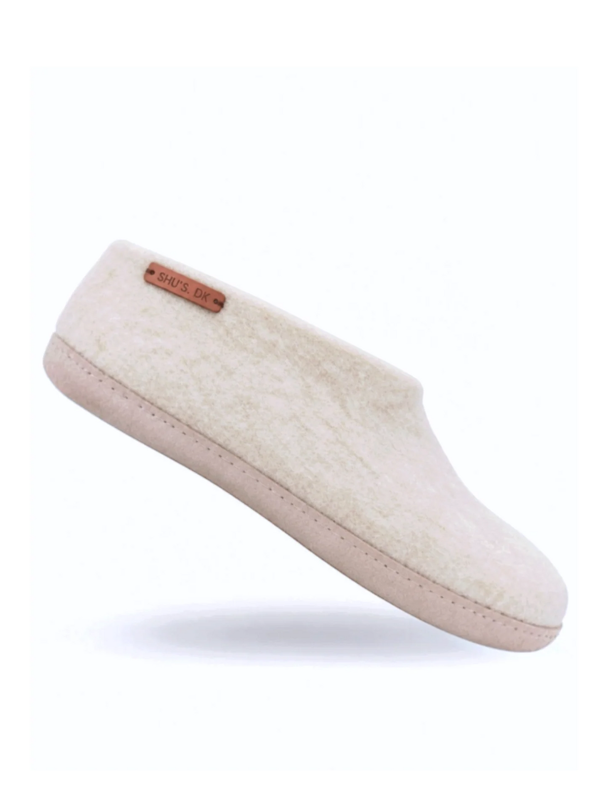 Ulltofflor (100% ren ull) - Modell Beige med gummisula