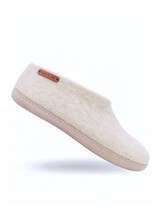 Ulltofflor (100% ren ull) - Modell Beige med gummisula