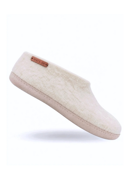 Ulltofflor (100% ren ull) - Modell Beige med gummisula