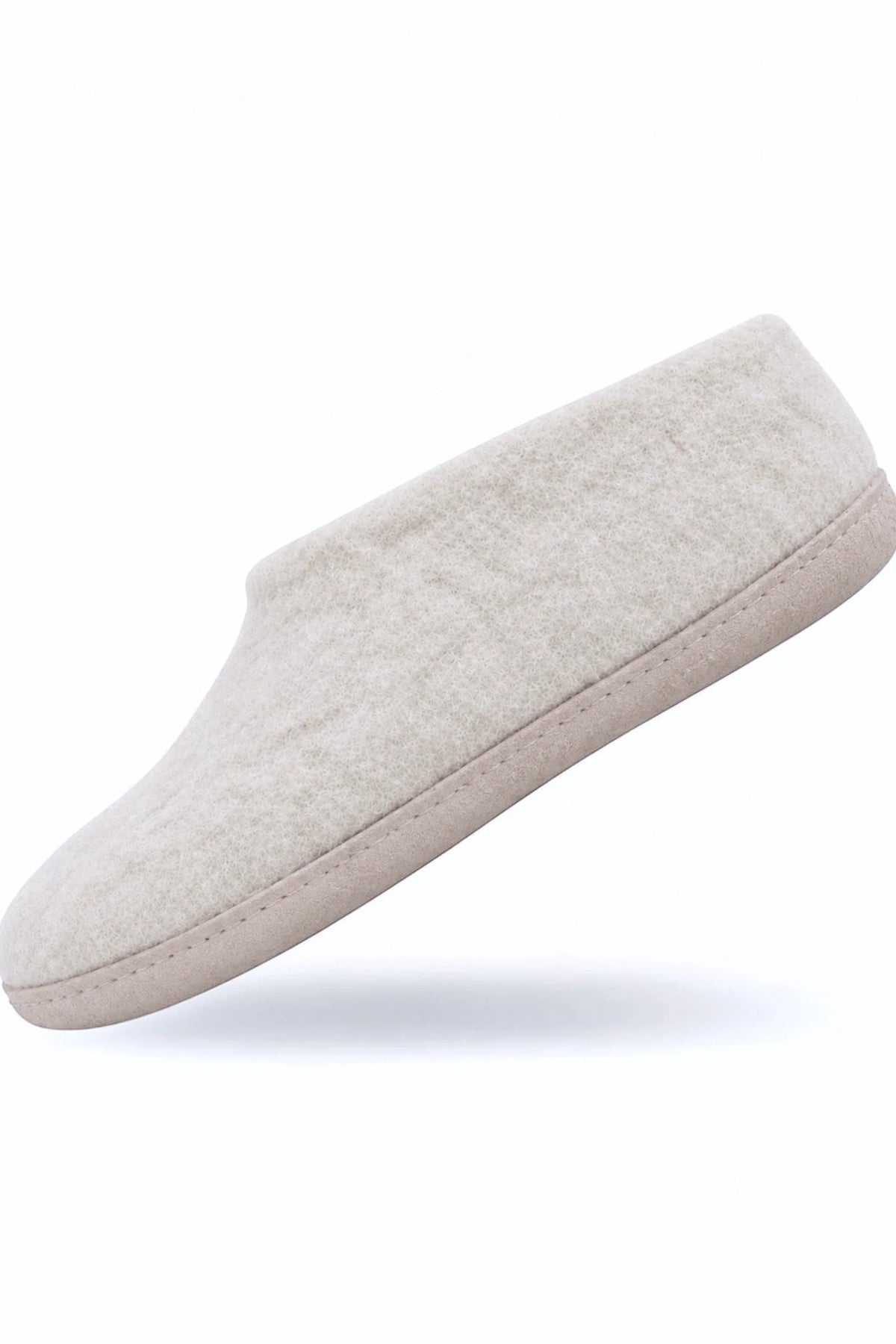 Ulltofflor (100% ren ull) - Modell Beige med gummisula