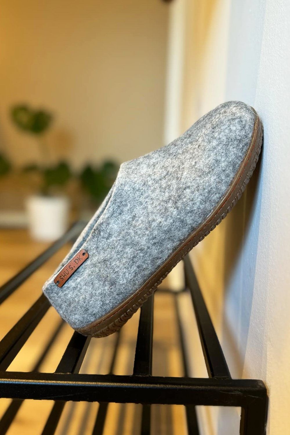 Ullskor (100% ren ull) - Modell Grå med gummisula