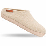 Ulltoffel (100 % ren ull) – Modell Beige med skinnsula