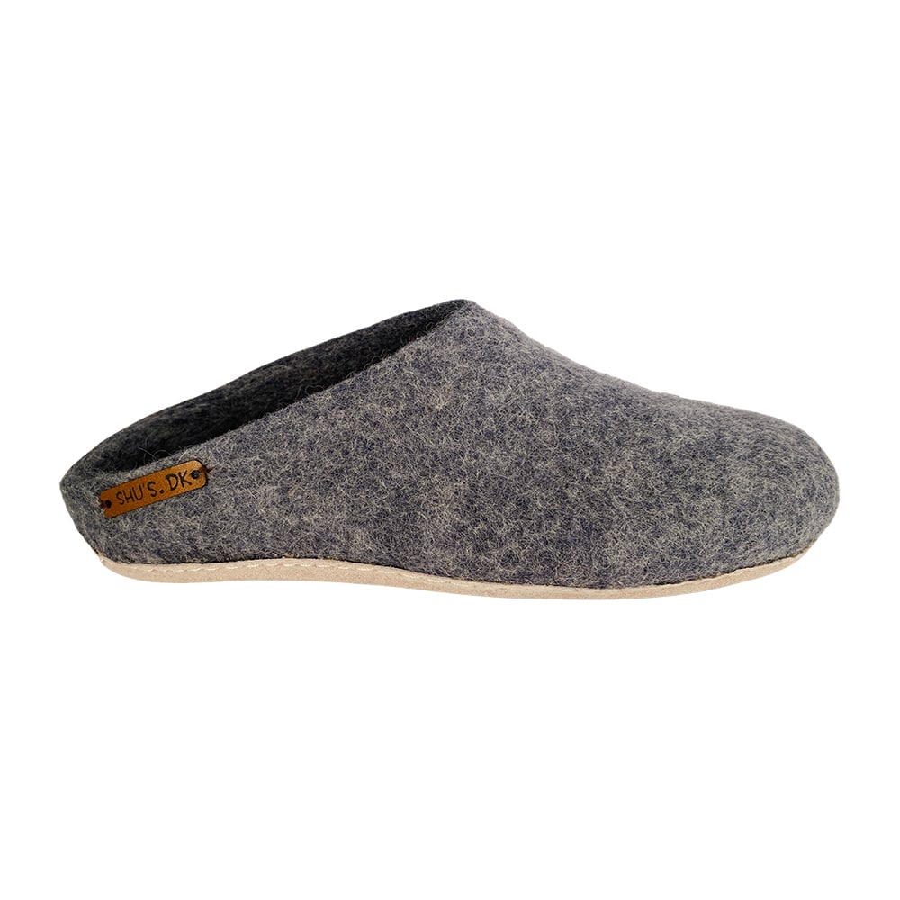 Ulltofflor (100% ren ull) - Modell Denim med mockasula